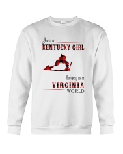 KENTUCKY GIRL LIVING IN VIRGINIA WORLD Crewneck Sweatshirt thumbnail