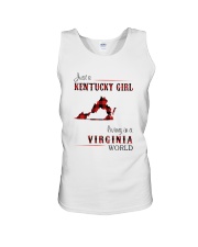 KENTUCKY GIRL LIVING IN VIRGINIA WORLD Unisex Tank thumbnail