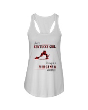KENTUCKY GIRL LIVING IN VIRGINIA WORLD Ladies Flowy Tank thumbnail