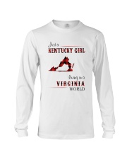 KENTUCKY GIRL LIVING IN VIRGINIA WORLD Long Sleeve Tee thumbnail