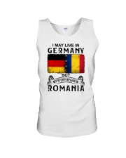 LIVE IN GERMANY BEGAN IN ROMANIA Unisex Tank thumbnail