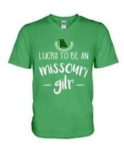 Lucky To Be Missouri Girl V-Neck T-Shirt tile