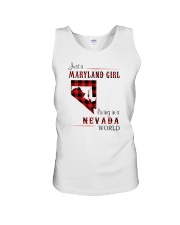 MARYLAND GIRL LIVING IN NEVADA WORLD Unisex Tank tile
