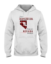 MARYLAND GIRL LIVING IN NEVADA WORLD Hooded Sweatshirt tile