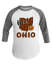 Ohio Map Boo Baseball Tee tile