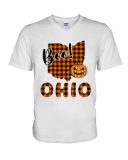Ohio Map Boo V-Neck T-Shirt tile