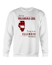 OKLAHOMA GIRL LIVING IN ILLINOIS WORLD Crewneck Sweatshirt thumbnail