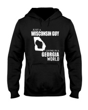 JUST A WISCONSIN GUY LIVING IN GEORGIA WORLD Hooded Sweatshirt thumbnail