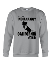 JUST AN INDIANA GUY IN A CALIFORNIA WORLD Crewneck Sweatshirt thumbnail