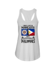 LIVE IN MINNESOTA BEGAN IN PHILIPPINES Ladies Flowy Tank tile