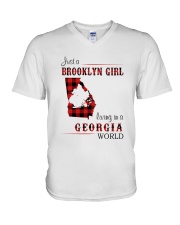 BROOKLYN GIRL LIVING IN GEORGIA WORLD V-Neck T-Shirt thumbnail