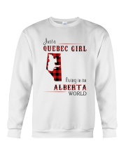 QUEBEC GIRL LIVING IN ALBERTA WORLD Crewneck Sweatshirt tile