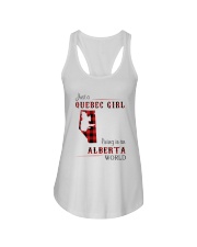 QUEBEC GIRL LIVING IN ALBERTA WORLD Ladies Flowy Tank tile