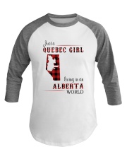 QUEBEC GIRL LIVING IN ALBERTA WORLD Baseball Tee tile