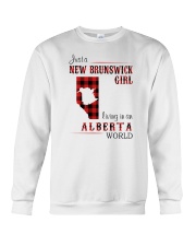 NEW BRUNSWICK GIRL LIVING IN ALBERTA WORLD Crewneck Sweatshirt thumbnail