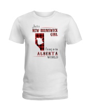 NEW BRUNSWICK GIRL LIVING IN ALBERTA WORLD Ladies T-Shirt thumbnail