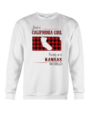CALIFORNIA GIRL LIVING IN KANSAS WORLD Crewneck Sweatshirt thumbnail