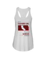 CALIFORNIA GIRL LIVING IN KANSAS WORLD Ladies Flowy Tank thumbnail