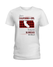 CALIFORNIA GIRL LIVING IN KANSAS WORLD Ladies T-Shirt thumbnail