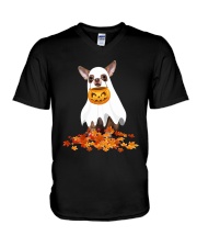 Chihuahua Ghost Costume V-Neck T-Shirt tile
