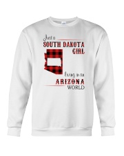 SOUTH DAKOTA GIRL LIVING IN ARIZONA WORLD Crewneck Sweatshirt tile