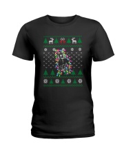 Chihuahua Light Pattern Christmas Ladies T-Shirt tile