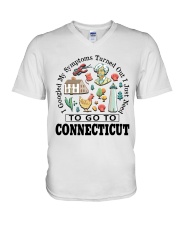 Connecticut My Symptoms V-Neck T-Shirt tile