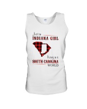 INDIANA GIRL LIVING IN SOUTH CAROLINA WORLD Unisex Tank tile