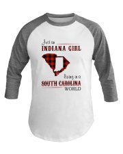 INDIANA GIRL LIVING IN SOUTH CAROLINA WORLD Baseball Tee tile