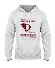INDIANA GIRL LIVING IN SOUTH CAROLINA WORLD Hooded Sweatshirt tile