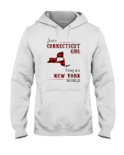 CONNECTICUT GIRL LIVING IN NEW YORK WORLD Hooded Sweatshirt thumbnail