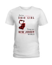 OHIO GIRL LIVING IN JERSEY WORLD Ladies T-Shirt thumbnail