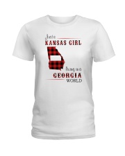 KANSAS GIRL LIVING IN GEORGIA WORLD Ladies T-Shirt thumbnail
