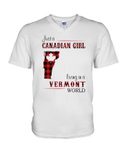 CANADIAN GIRL LIVING IN VERMONT WORLD V-Neck T-Shirt thumbnail