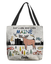 Custom Name Just A Girl Who Loves Maine All-over Tote front