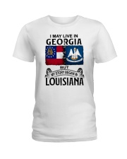 LIVE IN GEORGIA BEGAN IN LOUISIANA Ladies T-Shirt tile