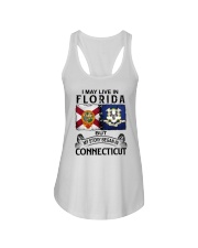 LIVE IN FLORIDA BEGAN IN CONNECTICUT Ladies Flowy Tank tile