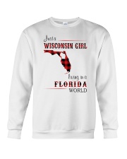 WISCONSIN GIRL LIVING IN FLORIDA WORLD Crewneck Sweatshirt thumbnail