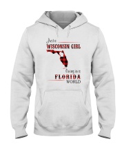 WISCONSIN GIRL LIVING IN FLORIDA WORLD Hooded Sweatshirt thumbnail