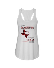 OKLAHOMA GIRL LIVING IN TEXAS WORLD Ladies Flowy Tank thumbnail