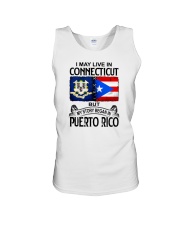 LIVE IN CT BUT MY STORY BEGAN IN PUERTO RICO Unisex Tank tile
