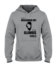 JUST A WISCONSIN GUY IN AN ILLINOIS WORLD Hooded Sweatshirt thumbnail