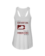 KENTUCKY GIRL LIVING IN PENNSYLVANIA WORLD Ladies Flowy Tank tile
