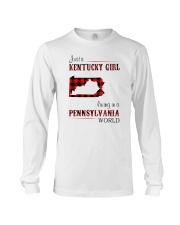 KENTUCKY GIRL LIVING IN PENNSYLVANIA WORLD Long Sleeve Tee tile