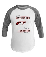 KENTUCKY GIRL LIVING IN TENNESSEE WORLD Baseball Tee thumbnail
