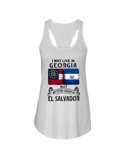 LIVE IN GEORGIA BEGAN IN EL SALVADOR Ladies Flowy Tank tile