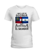LIVE IN GEORGIA BEGAN IN EL SALVADOR Ladies T-Shirt tile