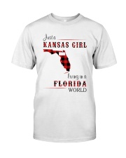KANSAS GIRL LIVING IN FLORIDA WORLD Classic T-Shirt front