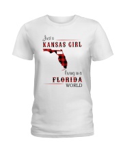 KANSAS GIRL LIVING IN FLORIDA WORLD Ladies T-Shirt thumbnail