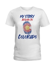 My Story Began In Colorado Ladies T-Shirt tile
